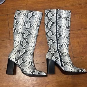 Mango animal print boots